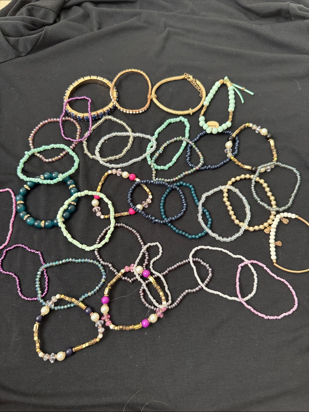 Assorted Women’s Beaded Stretch Bracelets - Multicolor
